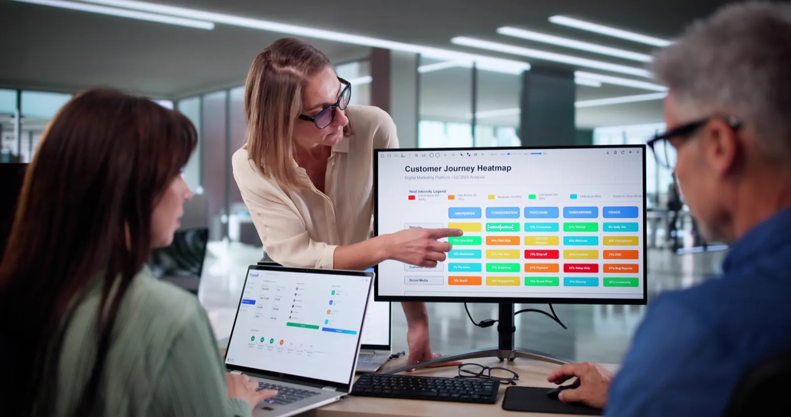 Customer experience analysis on screen